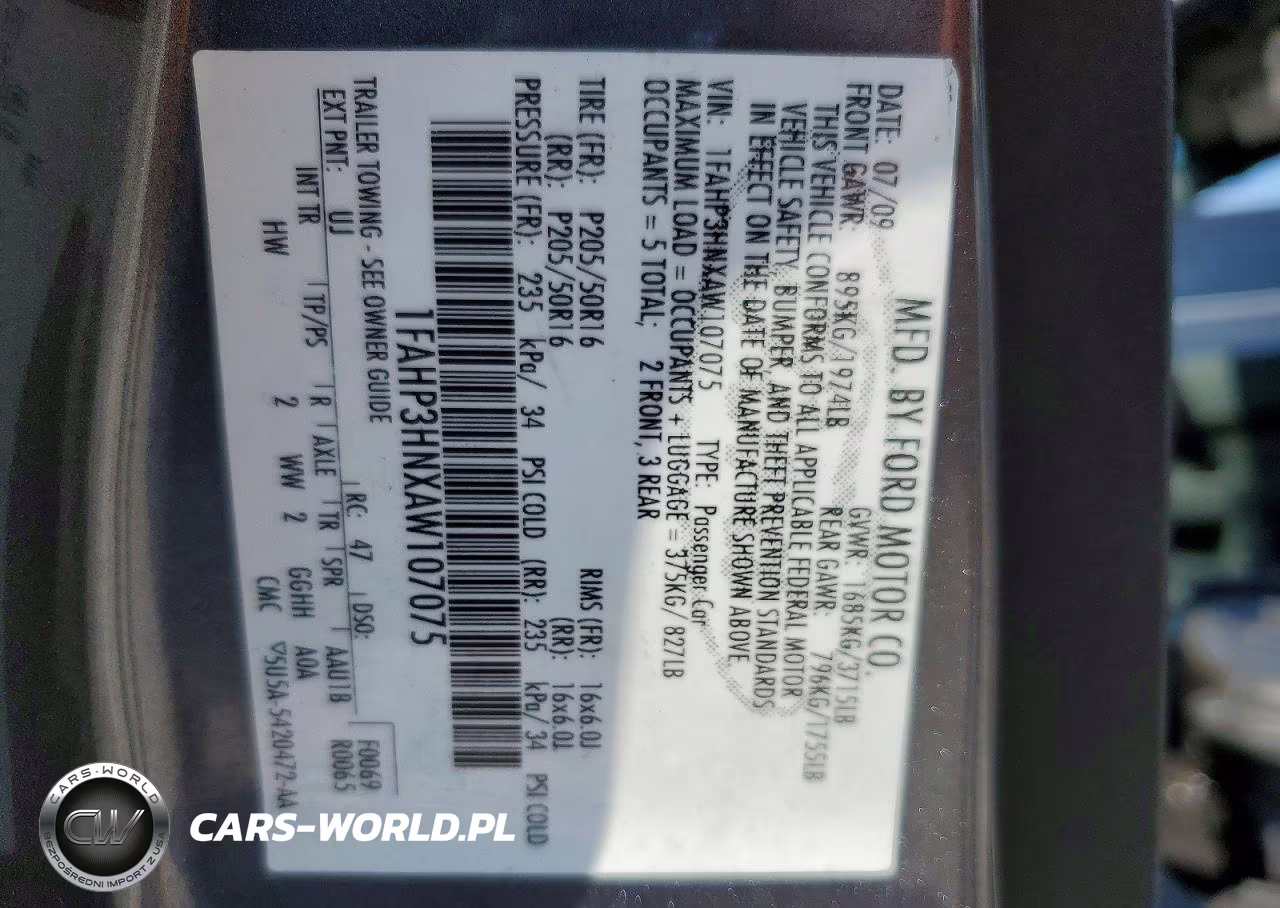 2010 Ford Focus Sel VIN:1FAHP3HNXAW107075 - 12