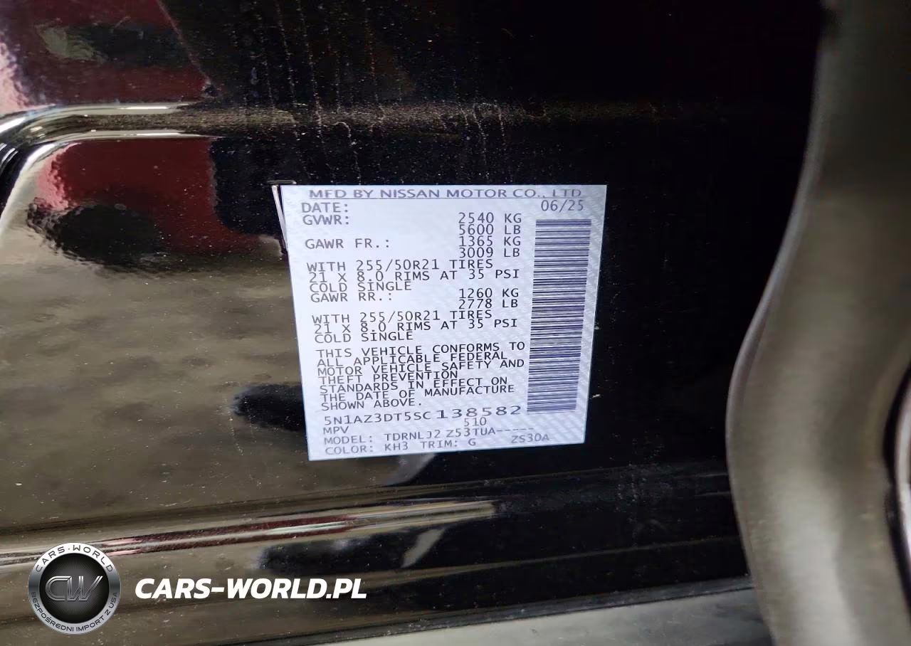 2025 Nissan Murano Platinum VIN:5N1AZ3DT5SC138582 - 13