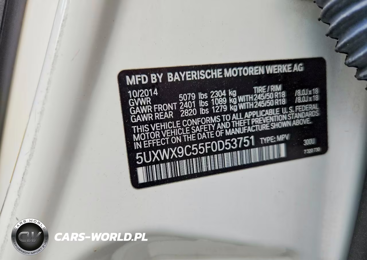 2015 BMW X3 xDrive28I VIN:5UXWX9C55F0D53751 - 13