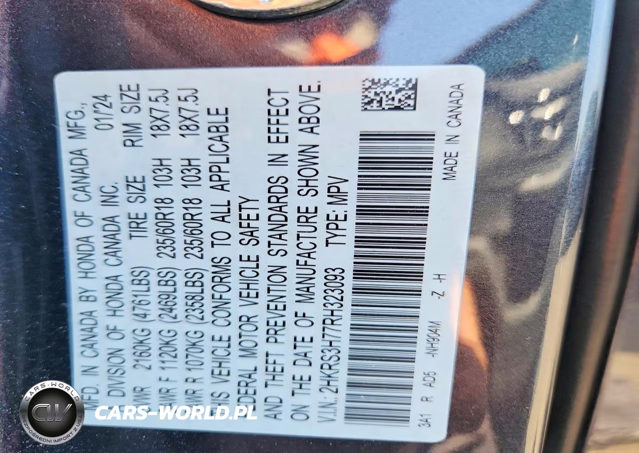 2024 Honda Cr-V Exl VIN:2HKRS3H77RH323093 - 13