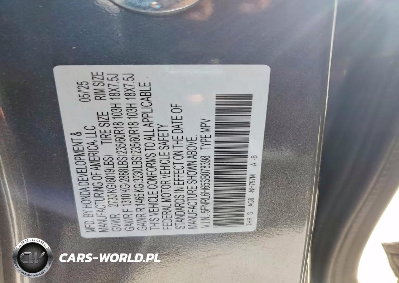 2025 Honda Odyssey Exl VIN:5FNRL6H65SB078398 - 14
