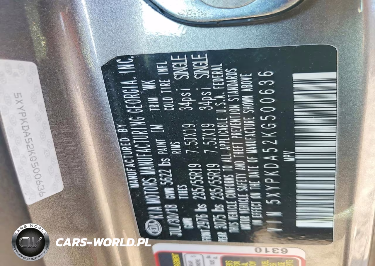 2019 Kia Sorento Sx V6 VIN:5XYPKDA52KG500636 - 13