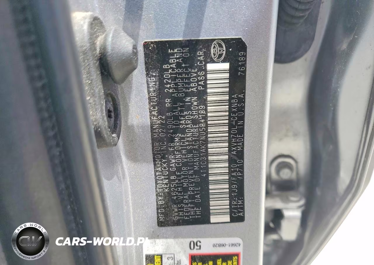 2022 Toyota Camry Le VIN:4T1C31AK7NU584189 - 12