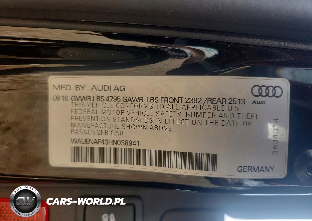 2017 Audi A4 Premium Plus VIN:WAUENAF43HN038941 - 12