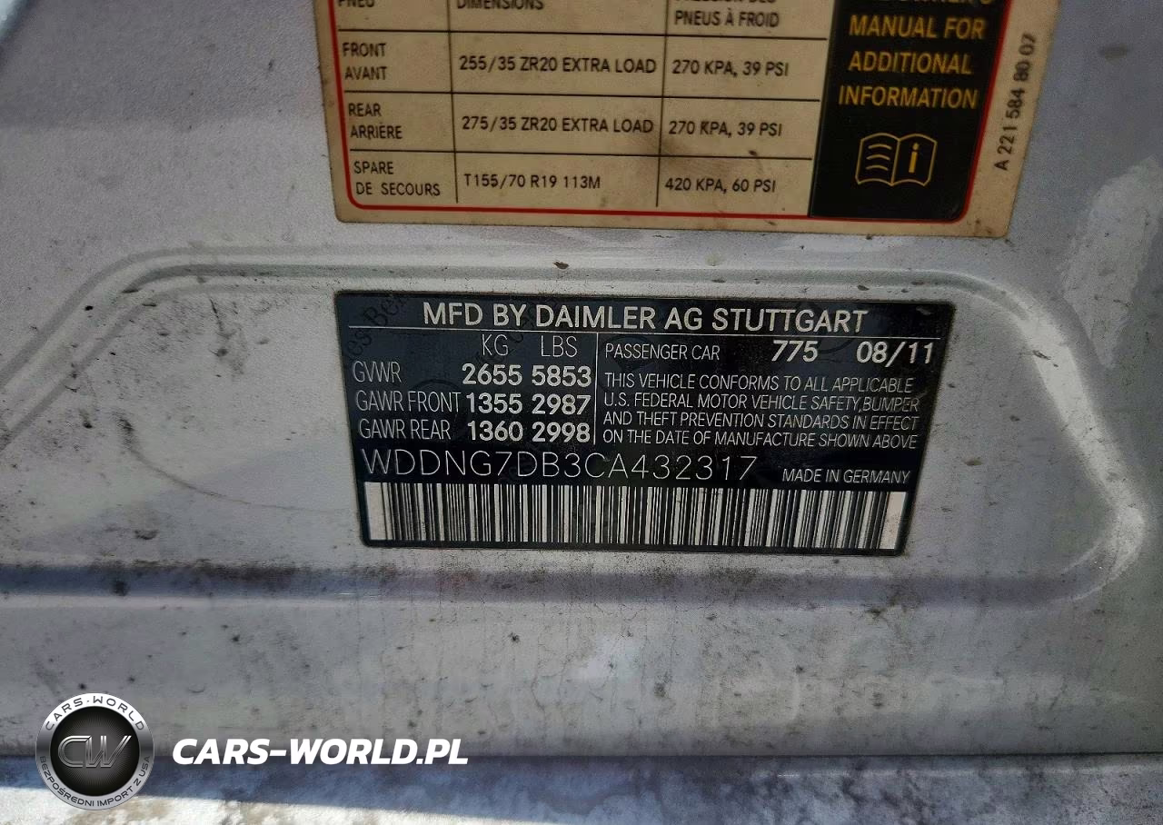 2012 Mercedes-Benz S 550 VIN:WDDNG7DB3CA432317 - 12