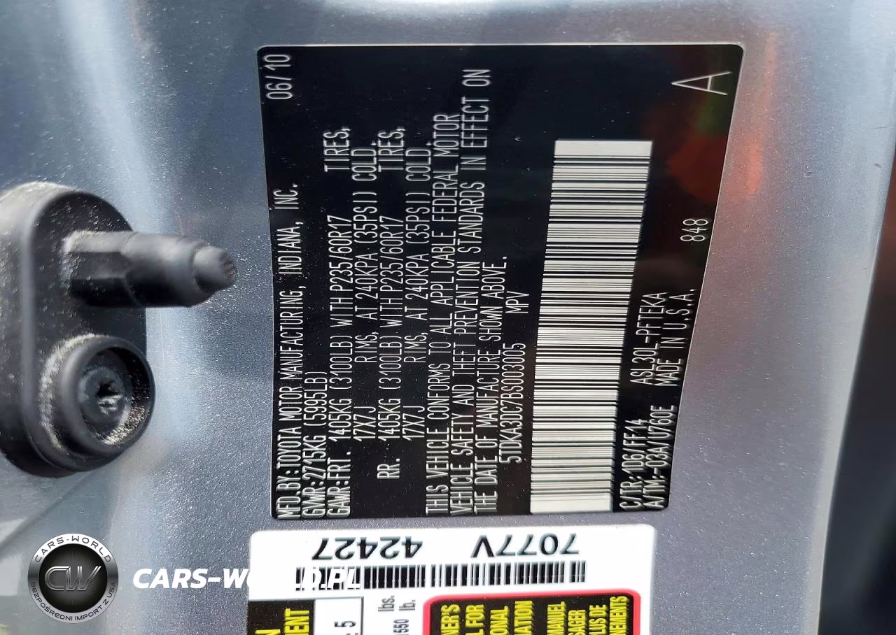 2011 Toyota Sienna Base 7-Passenger VIN:5TDKA3DC7BS003005 - 14