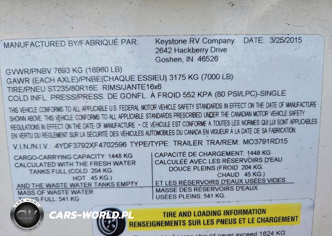 2015 Keystone Montana Camper VIN:4YDF3792XF4702596 - 10