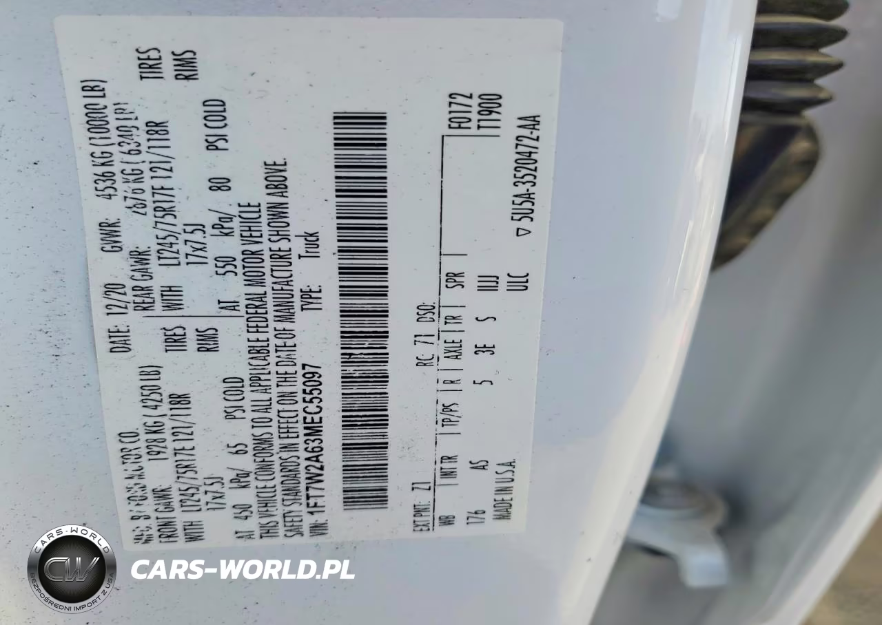 2021 Ford F250 Super Duty VIN:1FT7W2A63MEC55097 - 12
