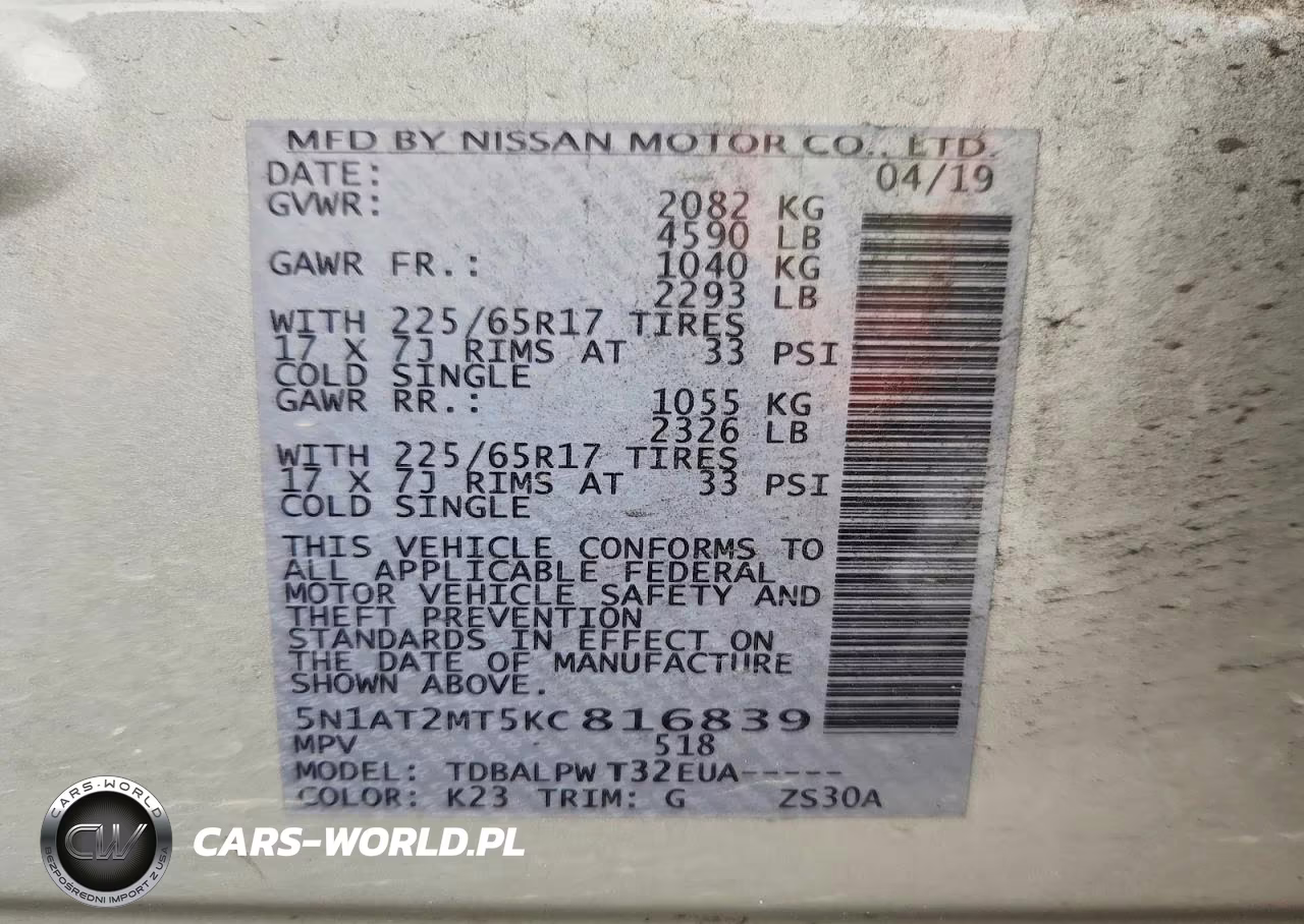 2019 Nissan Rogue S VIN:5N1AT2MT5KC816839 - 14