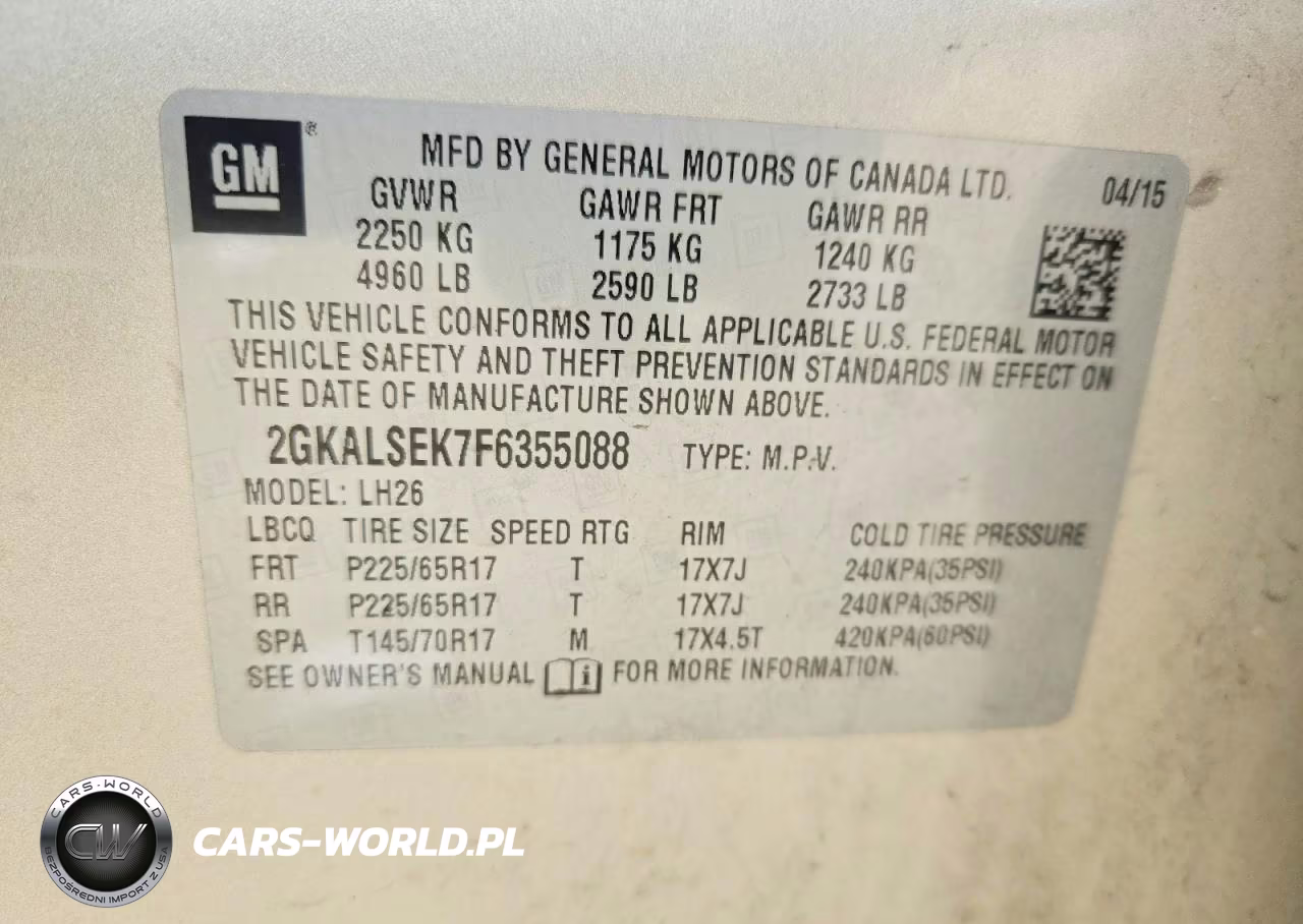 2015 GMC Terrain Slt VIN:2GKALSEK7F6355088 - 13