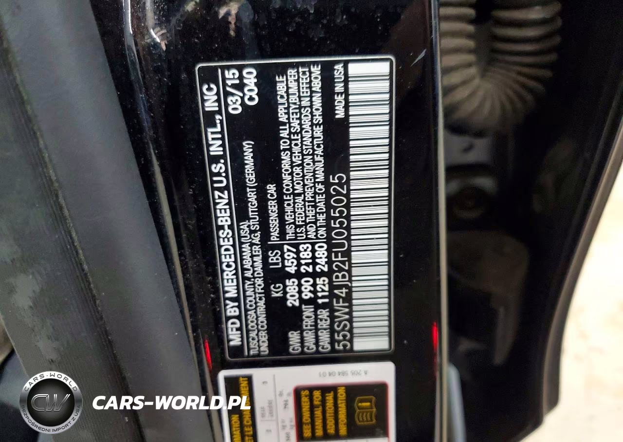 2015 Mercedes-Benz C 300 VIN:55SWF4JB2FU055025 - 12