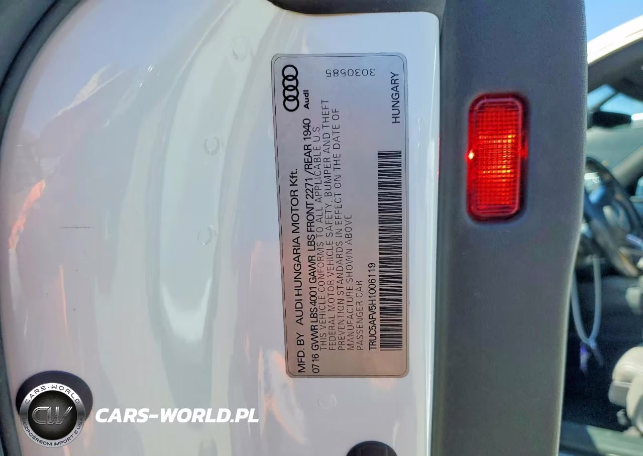 2017 Audi Tt VIN:TRUC5AFV5H1006119 - 12
