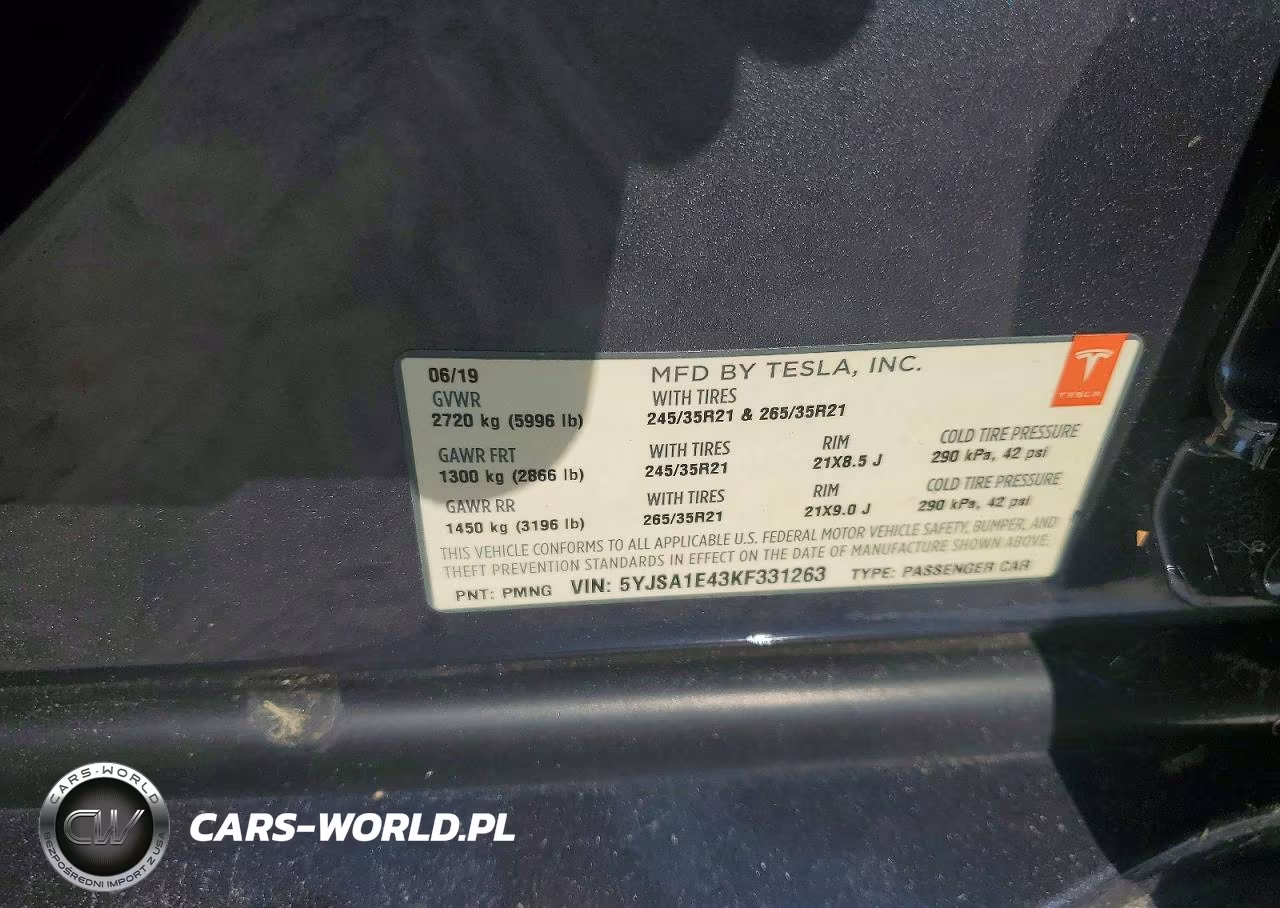 2019 Tesla Model S VIN:5YJSA1E43KF331263 - 12