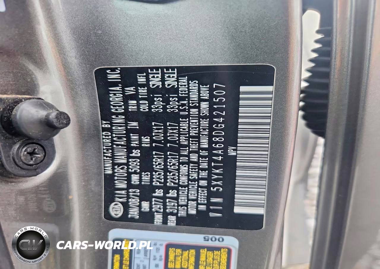 2013 Kia Sorento Lx VIN:5XYKT4A68DG421507 - 13