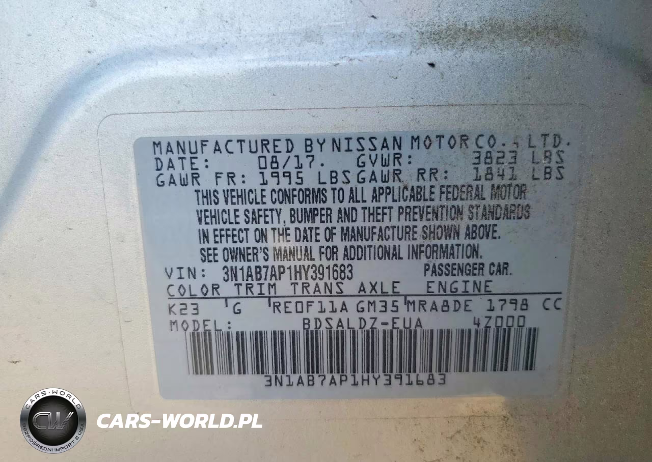 2017 Nissan Sentra Sv VIN:3N1AB7AP1HY391683 - 13