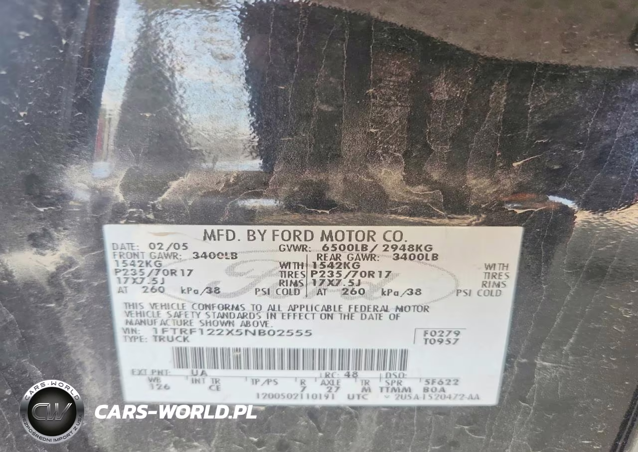 2005 Ford F150 VIN:1FTRF122X5NB02555 - 12