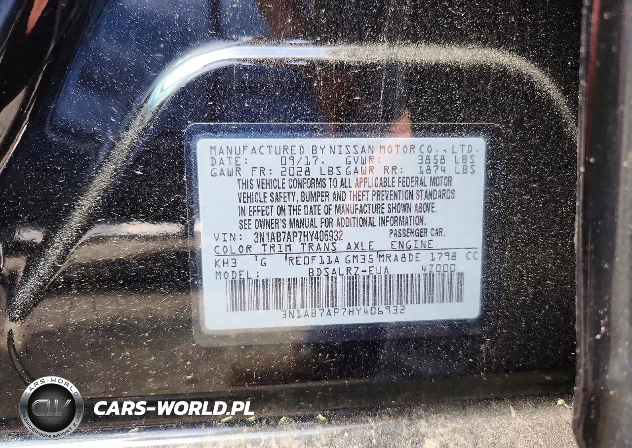 2017 Nissan Sentra Sr VIN:3N1AB7AP7HY406932 - 12