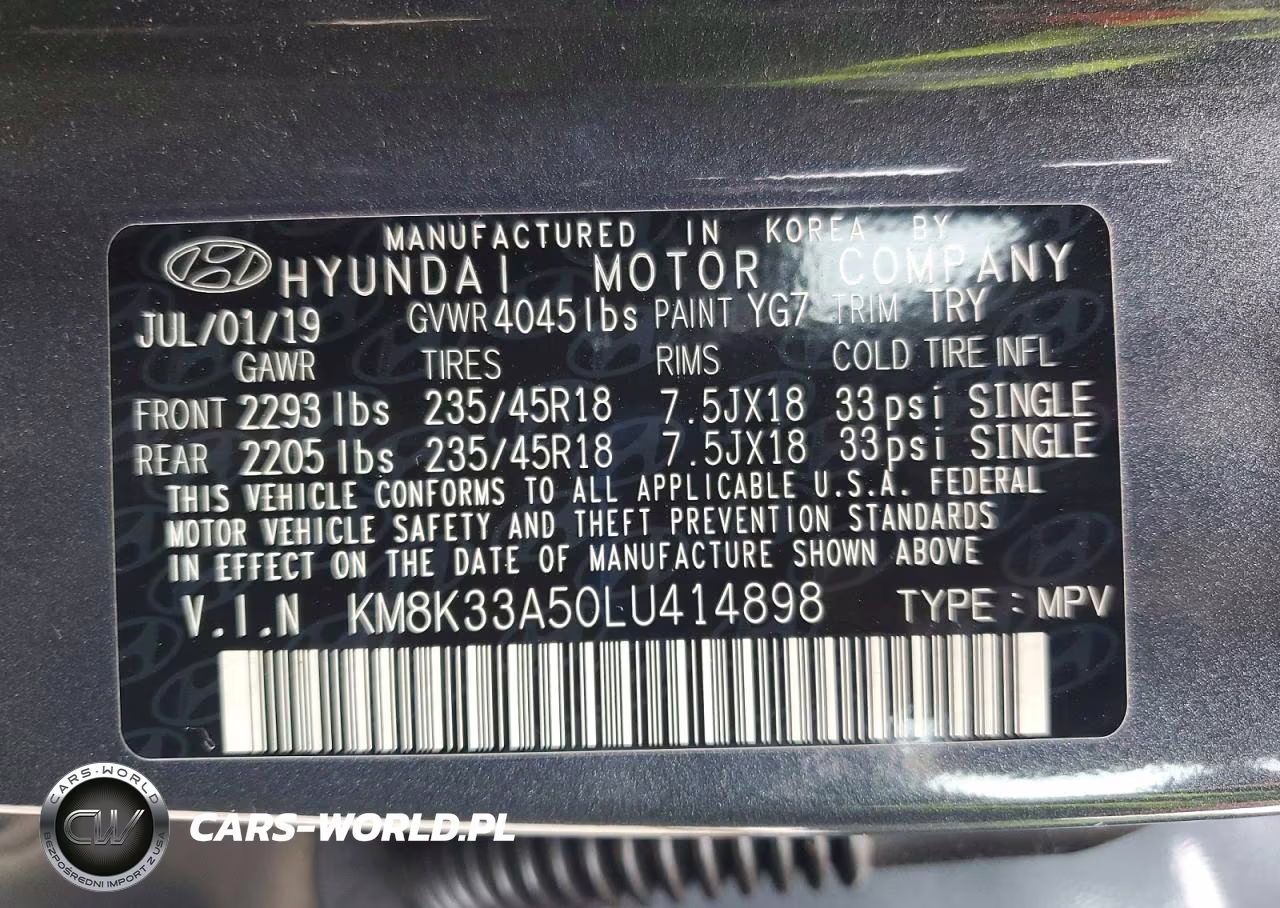 2020 Hyundai Kona Limited VIN:KM8K33A50LU414898 - 12