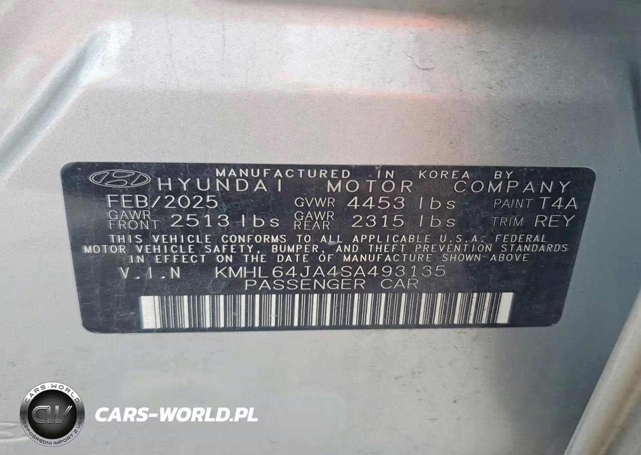2025 Hyundai Sonata Sel VIN:KMHL64JA4SA493135 - 12