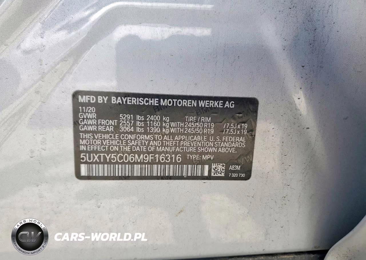 2021 BMW X3 xDrive30I VIN:5UXTY5C06M9F16316 - 14