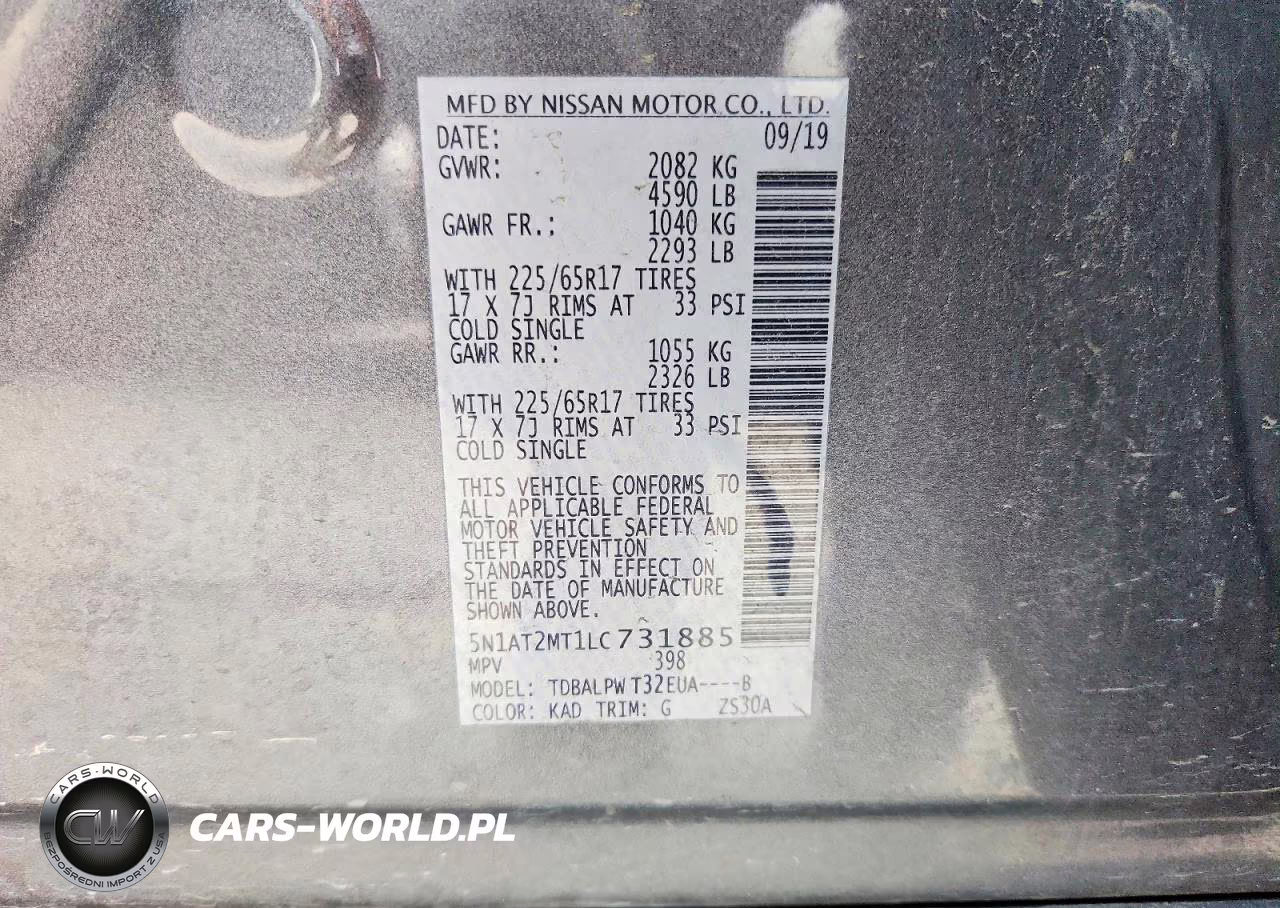 2020 Nissan Rogue S VIN:5N1AT2MT1LC731885 - 13