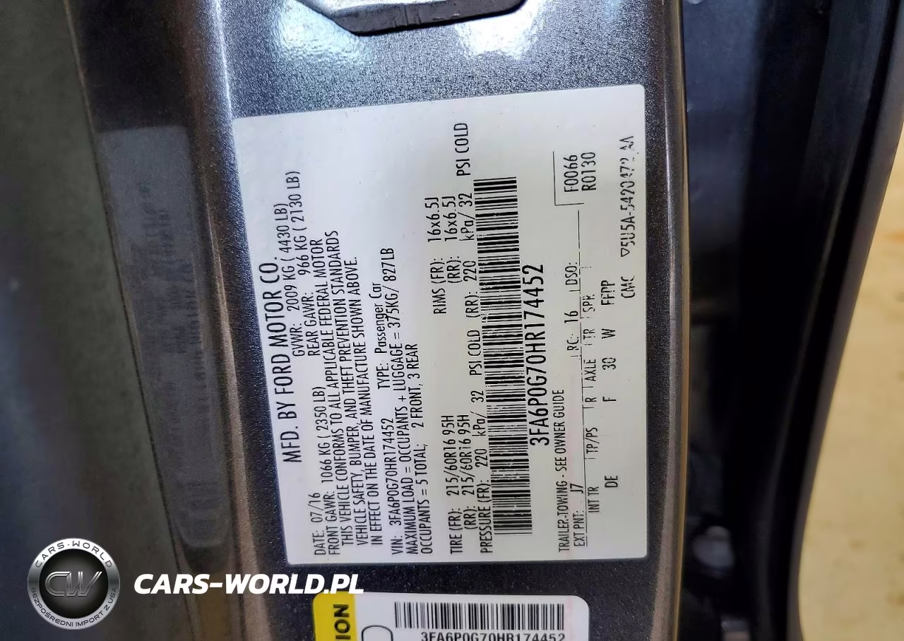 2017 Ford Fusion S VIN:3FA6P0G70HR174452 - 12