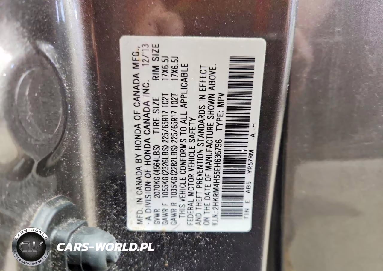 2014 Honda Cr-V Ex VIN:2HKRM4H55EH636796 - 13