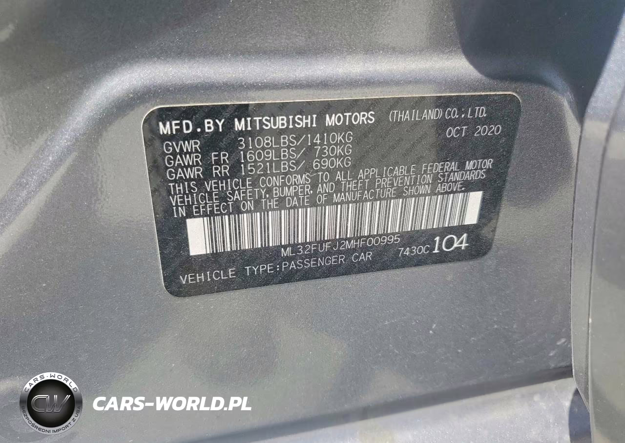 2021 Mitsubishi Mirage VIN:ML32FUFJ2MHF00995 - 12