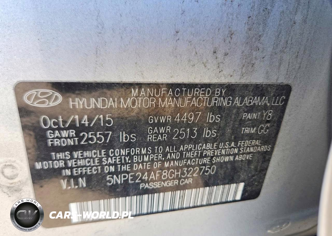2016 Hyundai Sonata Se VIN:5NPE24AF8GH322750 - 12