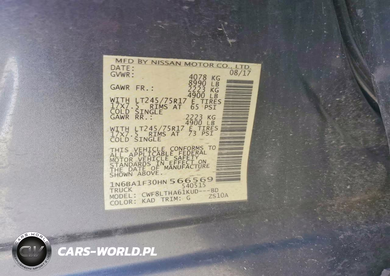 2017 Nissan Titan Xd Sv VIN:1N6BA1F30HN566569 - 12