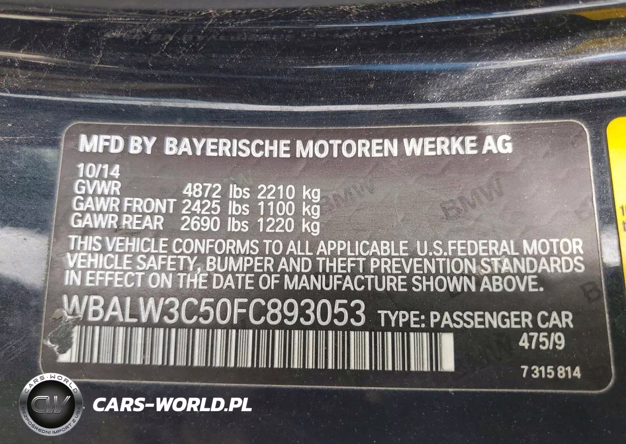 2015 BMW 640 I VIN:WBALW3C50FC893053 - 12