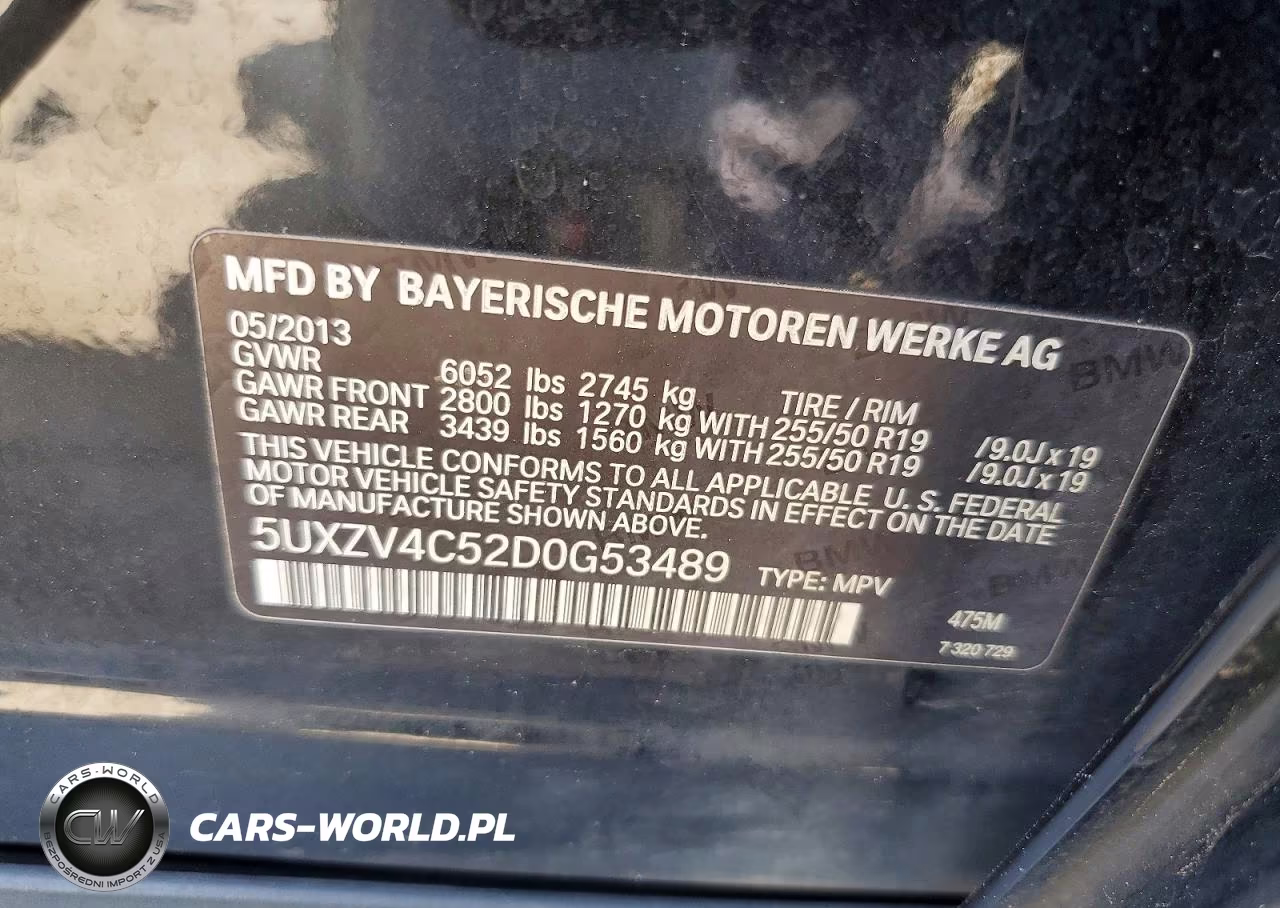 2013 BMW X5 xDrive35I VIN:5UXZV4C52D0G53489 - 13
