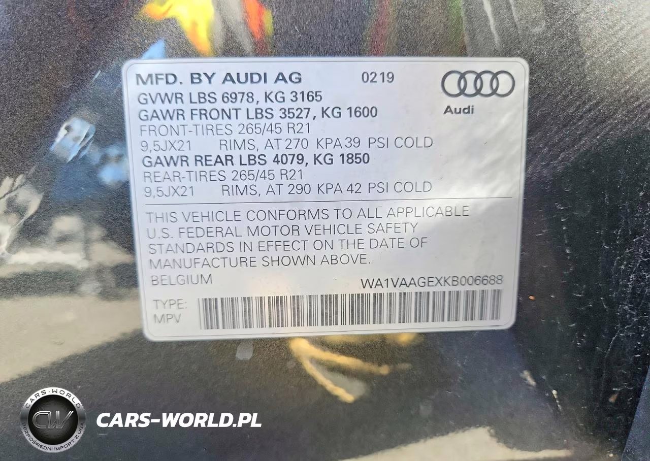 2019 Audi E-Tron Prestige VIN:WA1VAAGEXKB006688 - 12