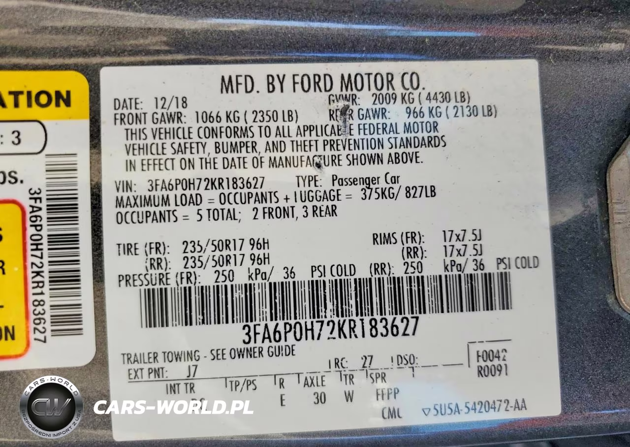 2019 Ford Fusion Se VIN:3FA6P0H72KR183627 - 13