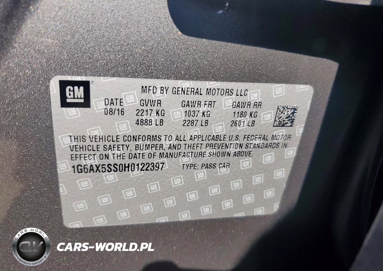 2017 Cadillac Cts Luxury VIN:1G6AX5SS0H0122397 - 12