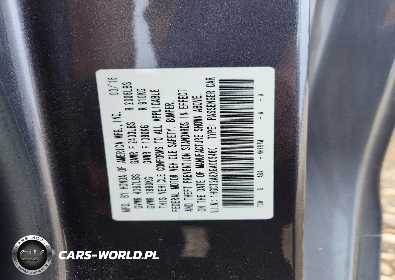2016 Honda Accord Exl VIN:1HGCT2A8XGA005460 - 12