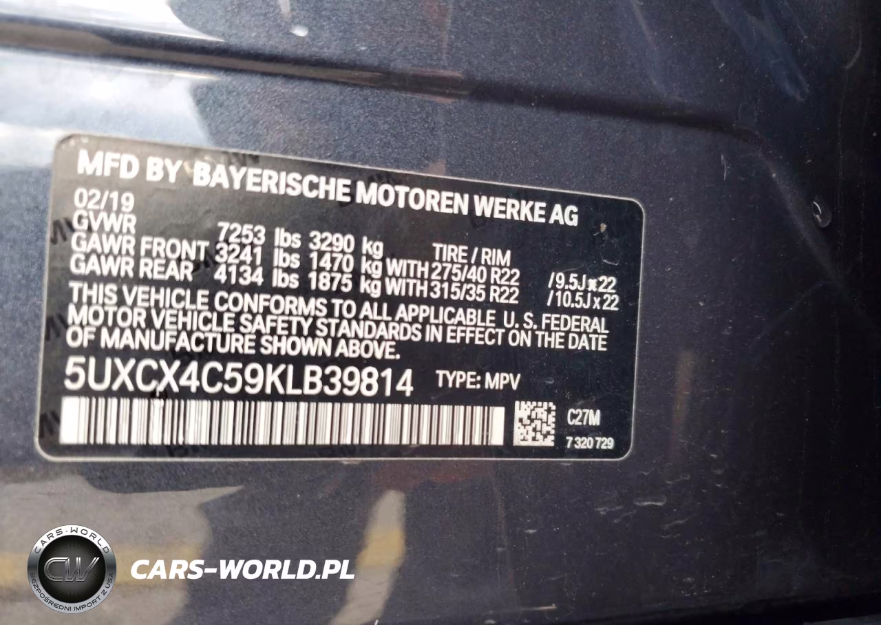2019 BMW X7 xDrive50I VIN:5UXCX4C59KLB39814 - 13