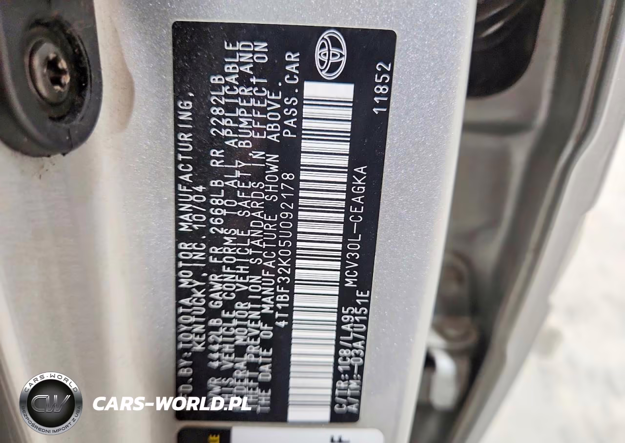 2005 Toyota Camry Xle V6 VIN:4T1BF32K05U092178 - 12