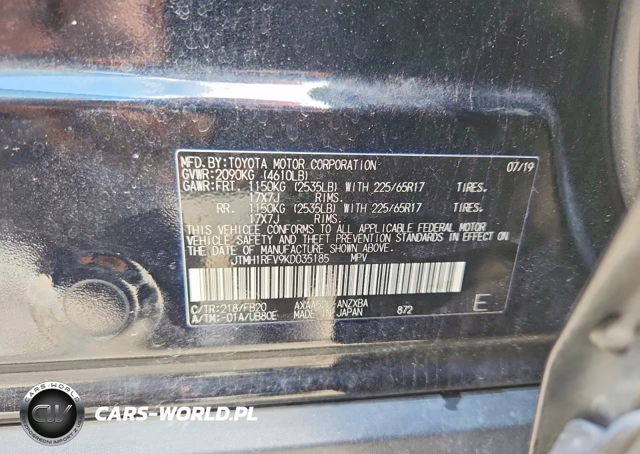 2019 Toyota Rav4 Le VIN:JTMH1RFV9KD035185 - 13