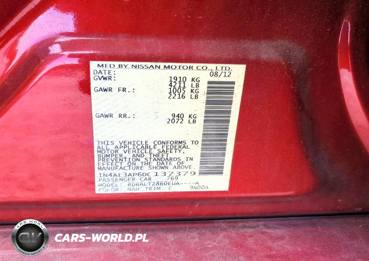 2013 Nissan Altima 2.5 VIN:1N4AL3AP6DC137379 - 12