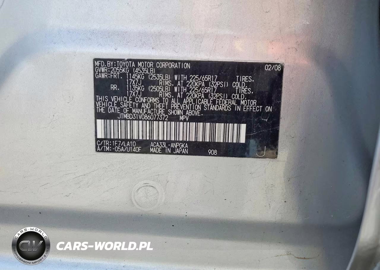 2008 Toyota Rav4 Limited VIN:JTMBD31V086077372 - 14