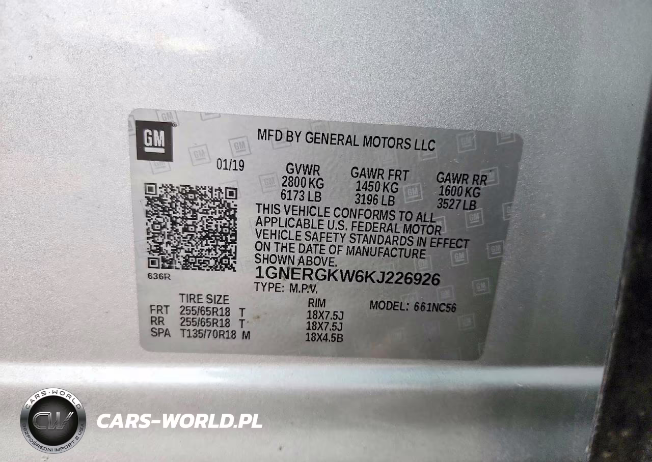 2019 Chevrolet Traverse Lt VIN:1GNERGKW6KJ226926 - 13