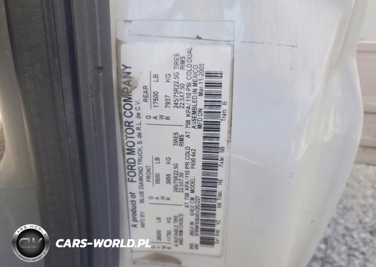 2005 Ford F650 Super Duty VIN:3FRNF65E45V203227 - 10