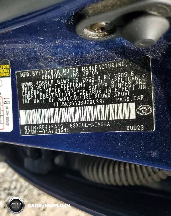 2006 Toyota Avalon Xl VIN:4T1BK36B86U080397 - 12
