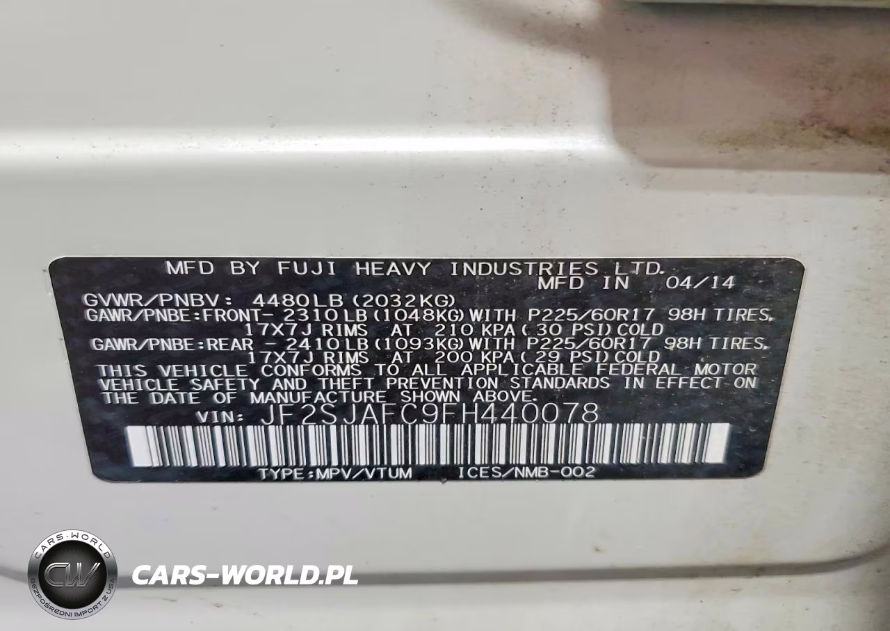 2015 Subaru Forester 2.5I Premium VIN:JF2SJAFC9FH440078 - 14