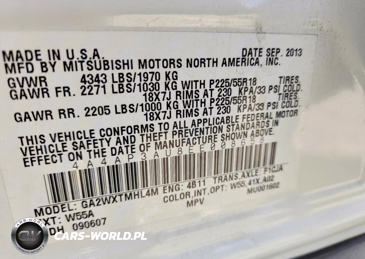 2014 Mitsubishi Outlander Sport Es VIN:4A4AP3AU8EE008658 - 14