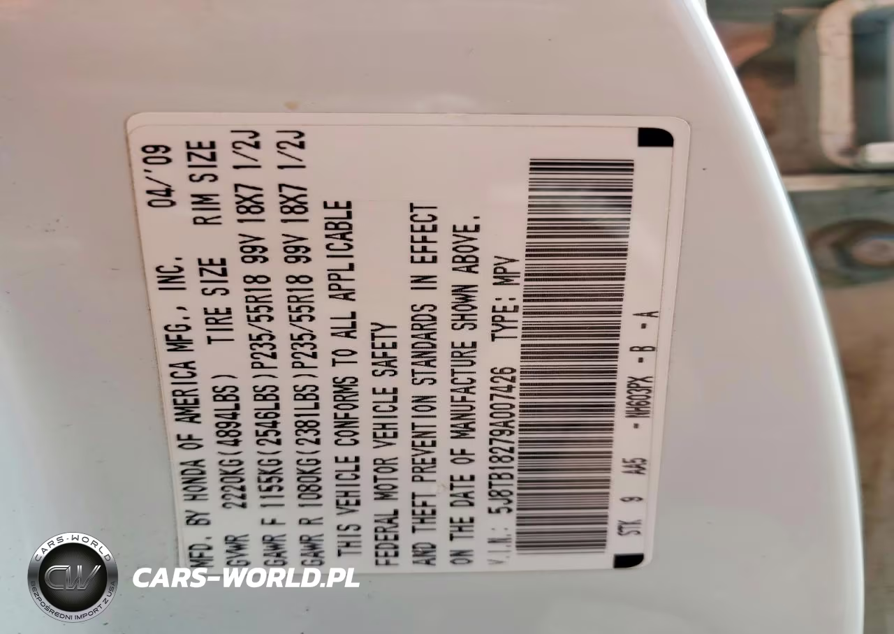 2009 Acura Rdx VIN:5J8TB18279A007426 - 13