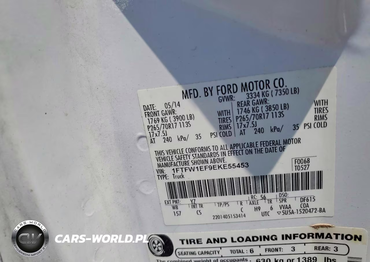 2014 Ford F150 Supercrew VIN:1FTFW1EF9EKE55453 - 12