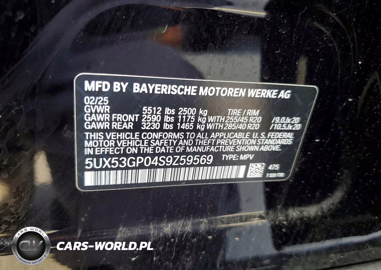 2025 BMW X3 30 xDrive VIN:5UX53GP04S9Z59569 - 13