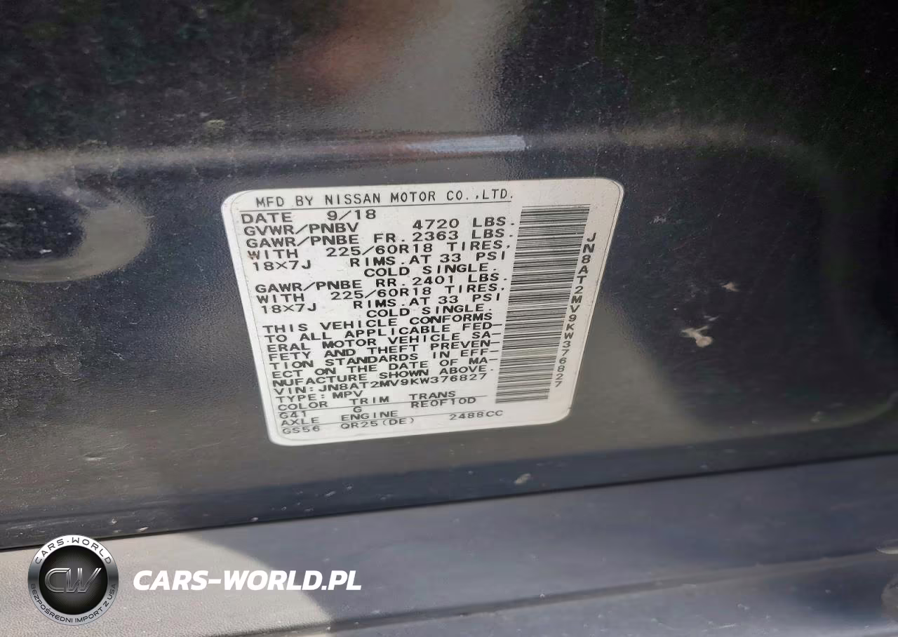 2019 Nissan Rogue Sv VIN:JN8AT2MV9KW376827 - 13
